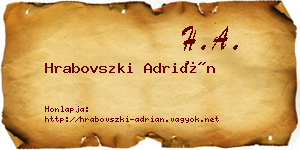 Hrabovszki Adrián névjegykártya